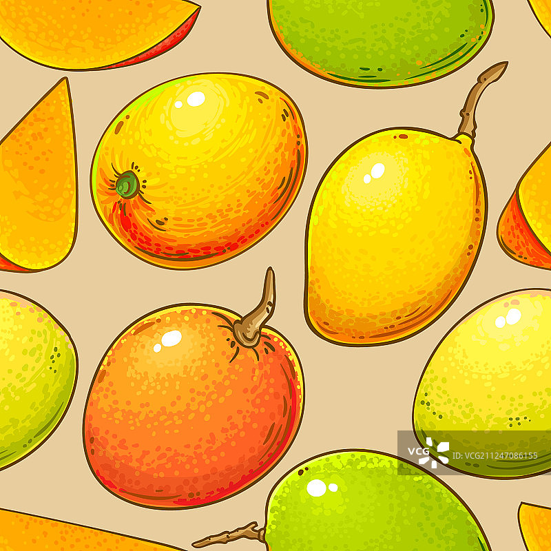 芒果水果图案的颜色背景图片素材