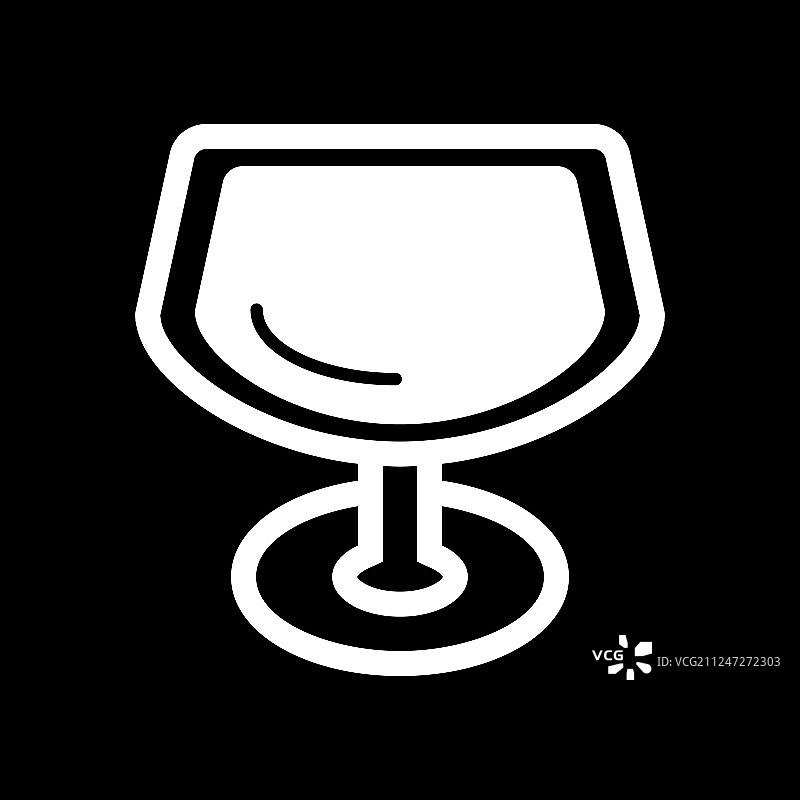 酒杯图标孤立在黑色图片素材