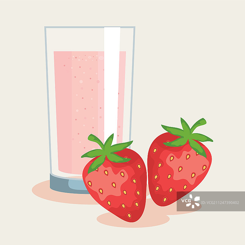 新鲜的草莓水果和果汁营养图片素材