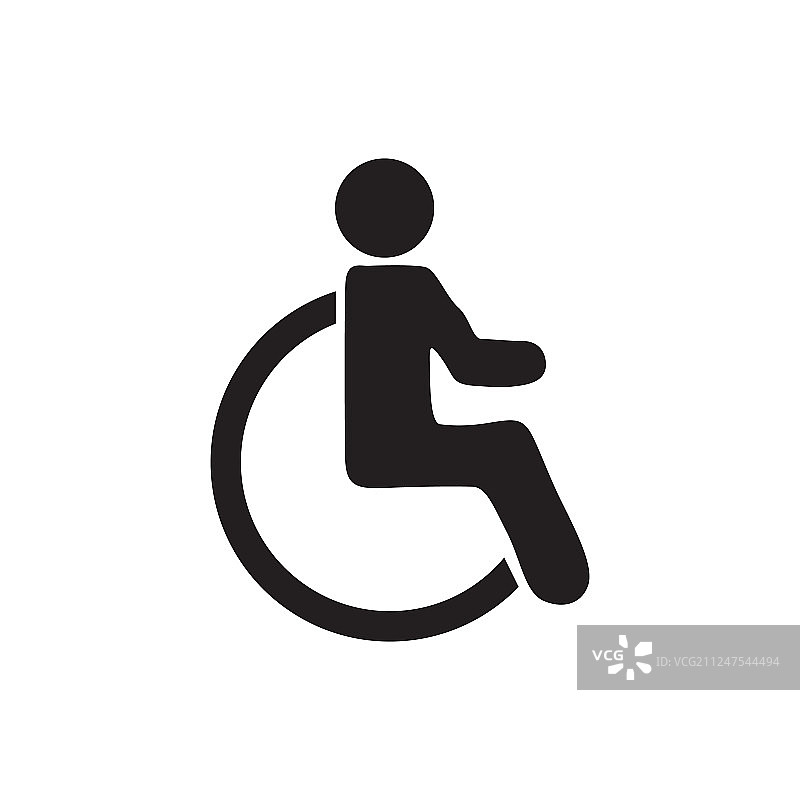 残疾残疾图标隔离在白色图片素材