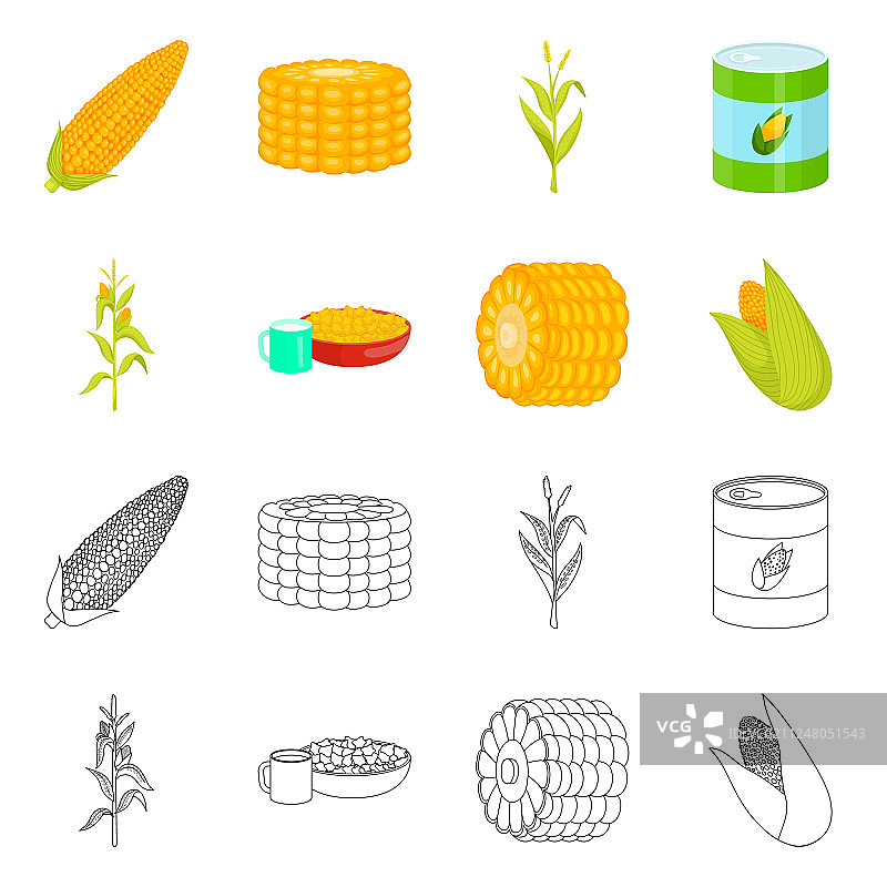 设计玉米田和蔬菜标志套装图片素材