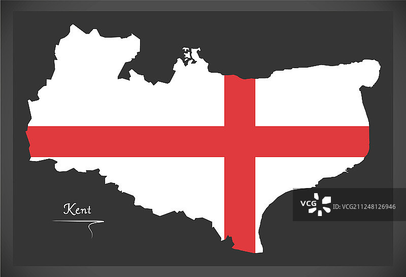 肯特地图英格兰英国与英国国旗图片素材