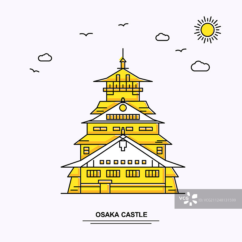 大阪城堡纪念碑海报模板世界图片素材