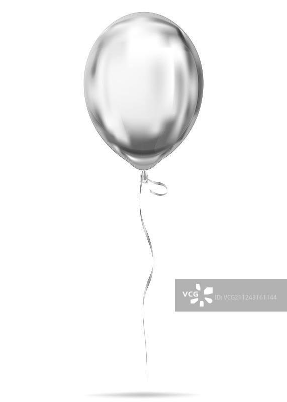 银箔简单的气球白色金属球图片素材