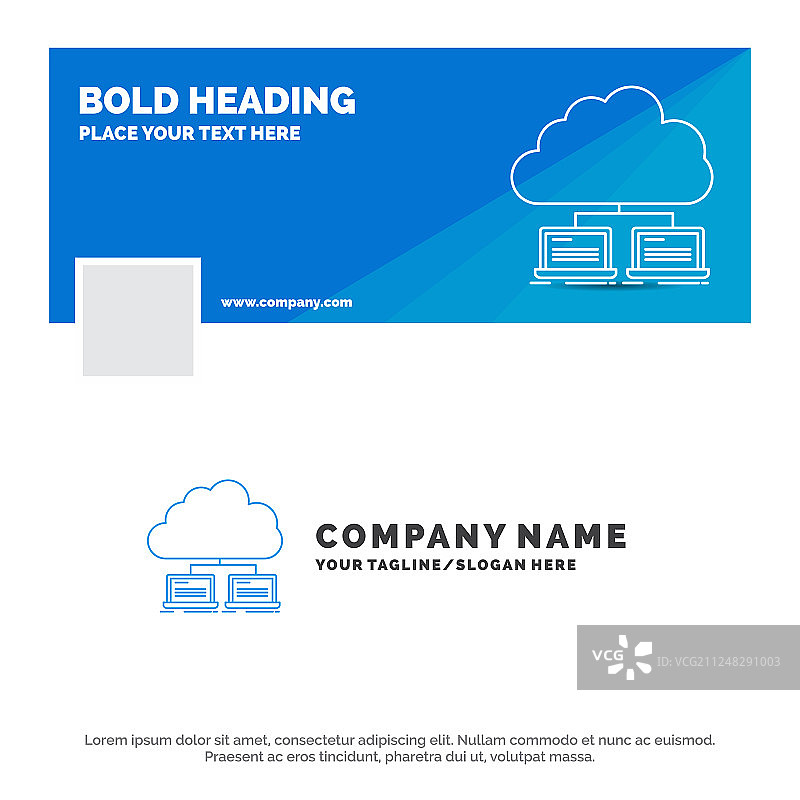 云网络的蓝色企业标识模板图片素材
