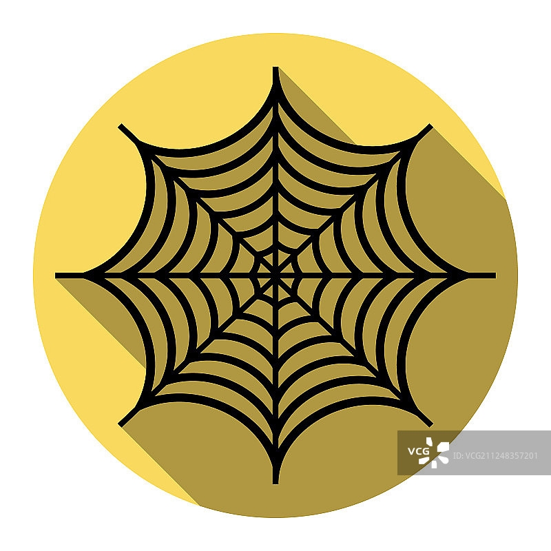 蜘蛛网上的蜘蛛呈扁平黑色图片素材