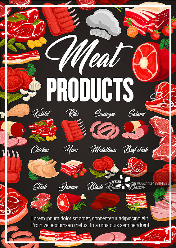肉类、牛肉、猪肉、香肠等食品图片素材