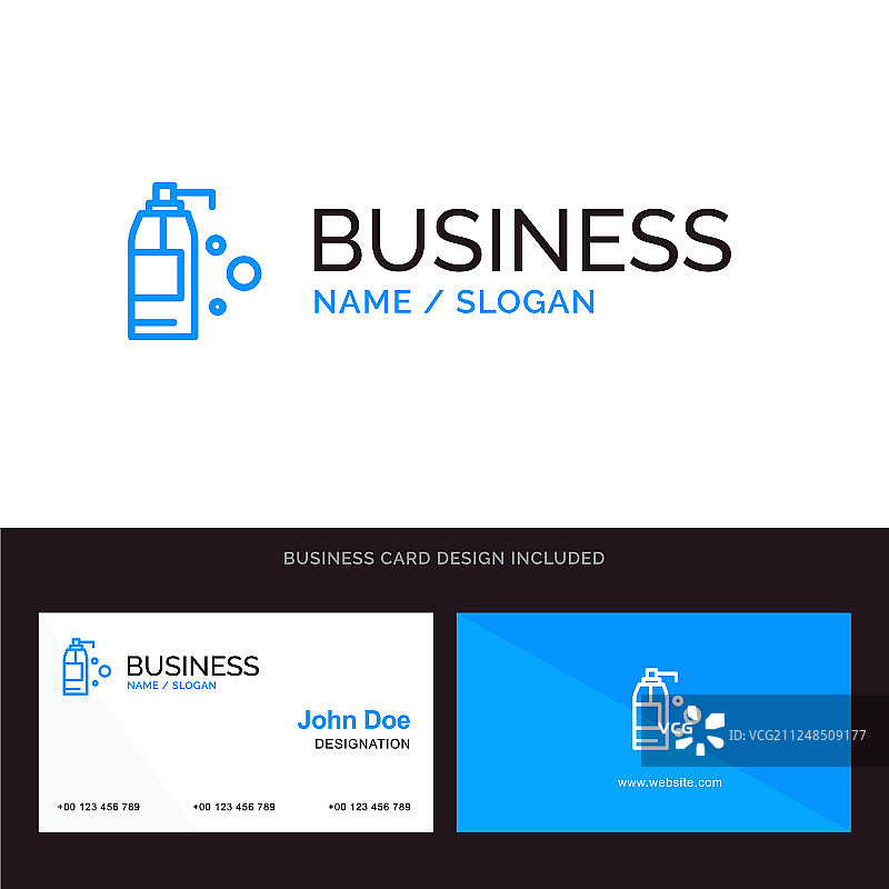 清洁洗涤剂产品蓝色的企业标志和图片素材