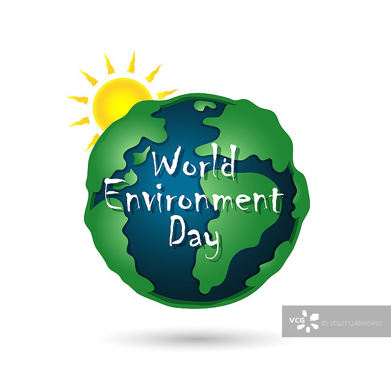 世界环境日在白色背景上签名图片素材