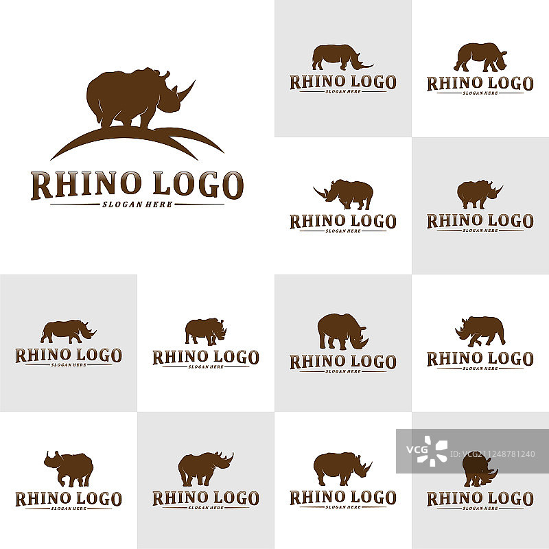 设置犀牛标志设计模板犀牛图片素材