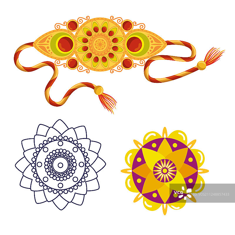 套手镯与印度花装饰图片素材