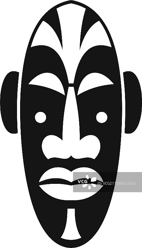 非洲面具图标简约风格图片素材