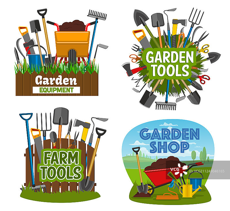 农场和园艺工具花园车间设备图片素材