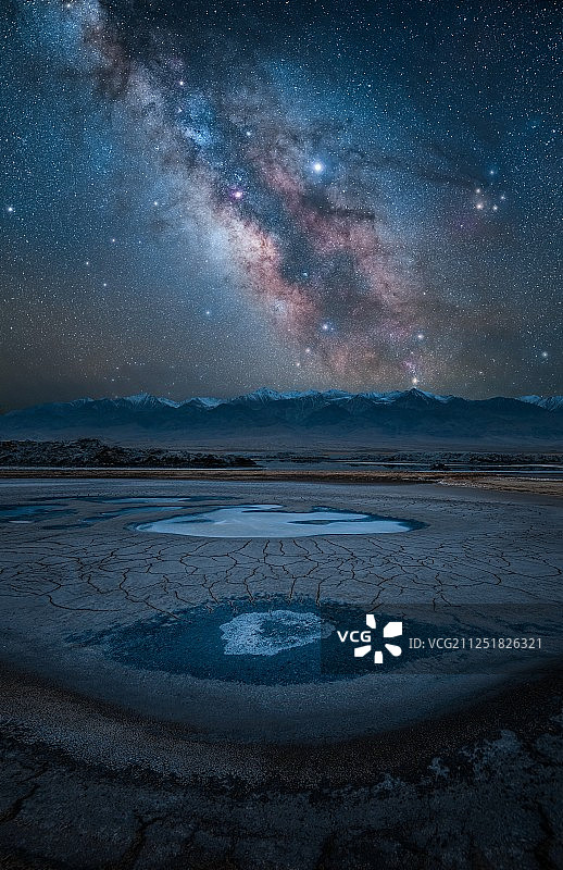 翡翠湖银河星空图片素材