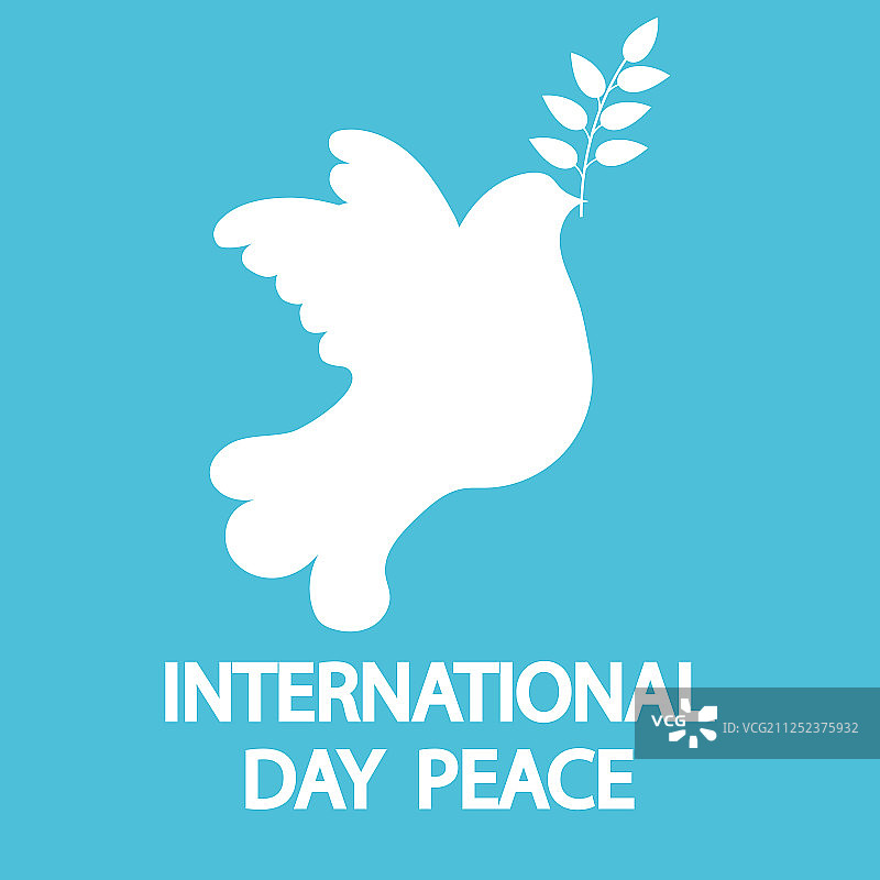 为国际和平而衔着树枝的鸽子图片素材