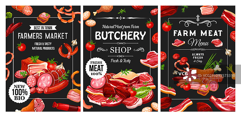 肉店卖肉，香肠和牛肉图片素材