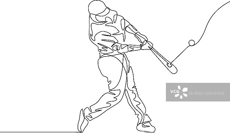 连续线棒球运动员击球手击球图片素材