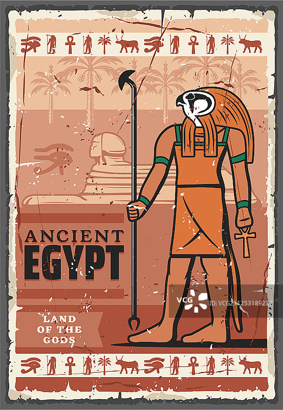 古埃及荷鲁斯神象形文字宗教图片素材