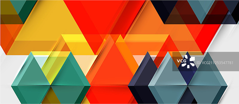 色彩鲜艳的六角形几何构图图片素材