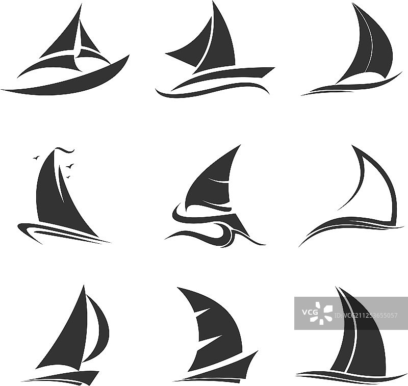 帆船设帆船船标志图片素材