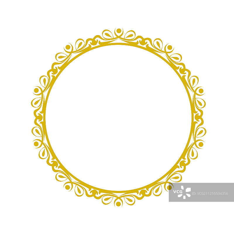 装饰边框优雅金色元素圆图片素材