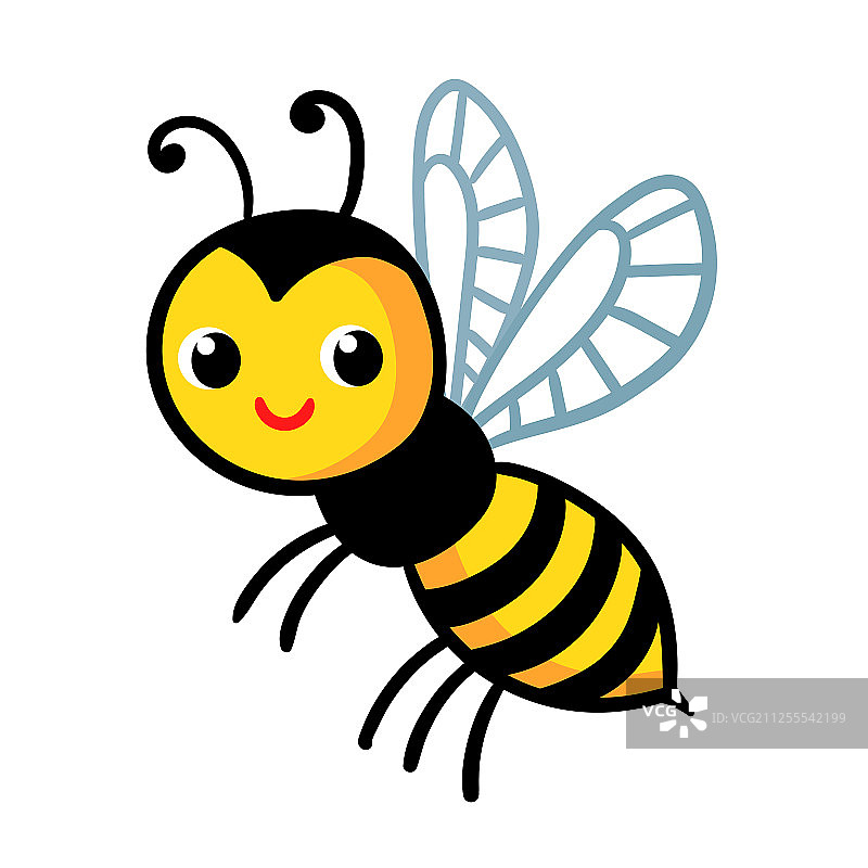 可爱的黄蜂在白色的背景图片素材