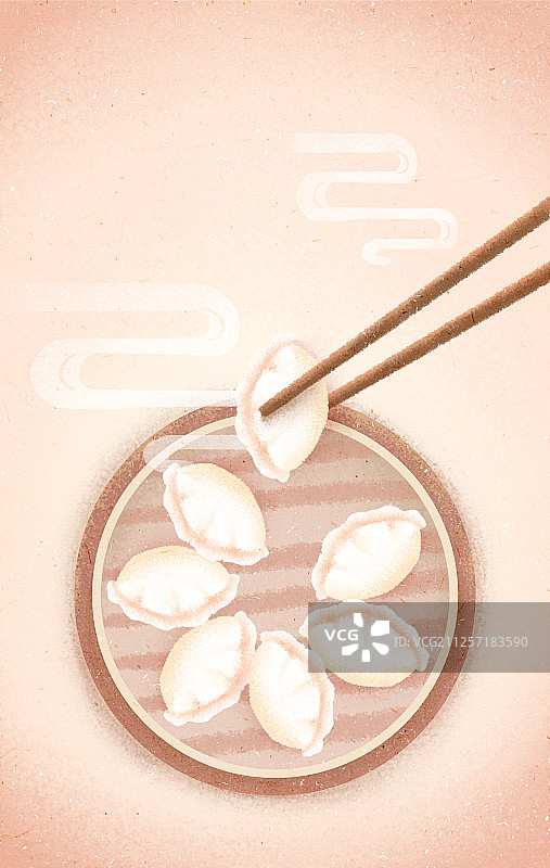 饺子节气节日食物传统文化筷子竖俯视图片素材
