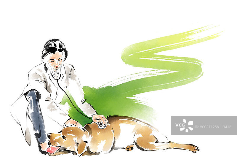 宠物护理主题插画图片素材