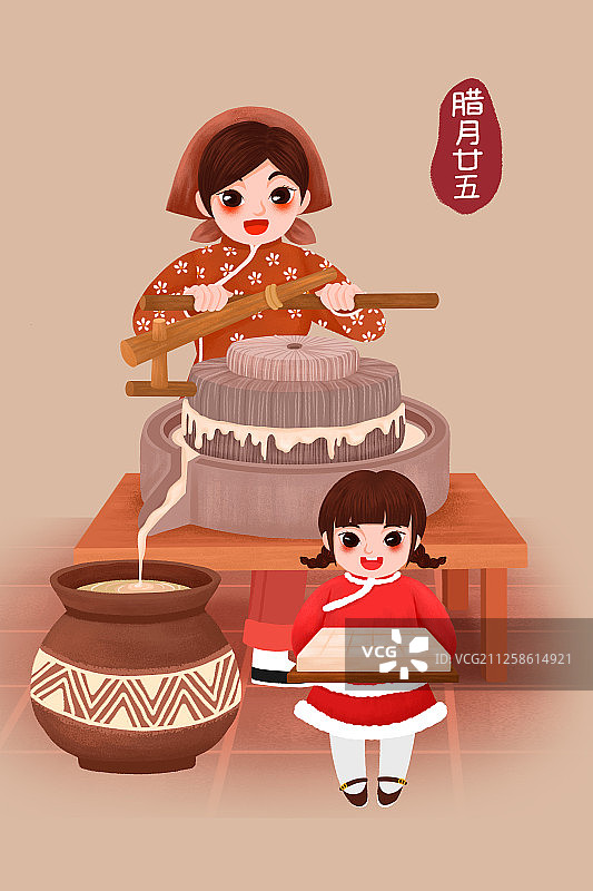 中国过年习俗系列—腊月二十五磨豆腐图片素材