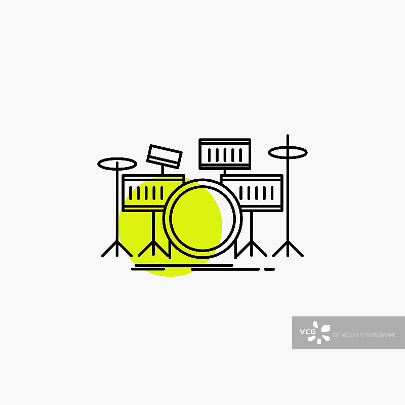 鼓鼓乐器套件音乐线图标图片素材