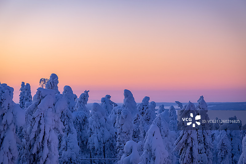 来自芬兰索特卡莫的冬季景观。图片素材