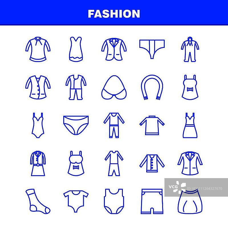时尚系列图标设置的信息图，移动UX/UI工具包和打印设计。包括:衬衫，衣服，衣服，连衣裙，女士衣服，衣服，衣服，衣服，收集现代信息图形标志和象形图。——矢量图片素材