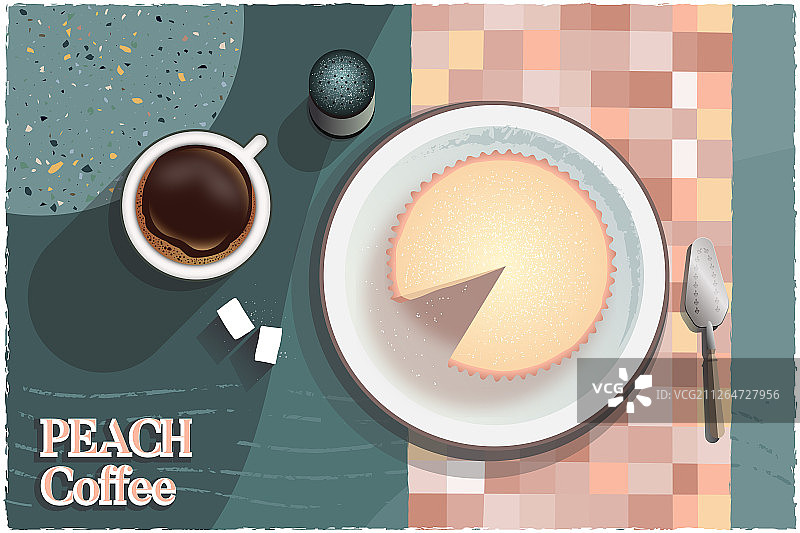 扁平风格早餐咖啡蛋糕图片素材