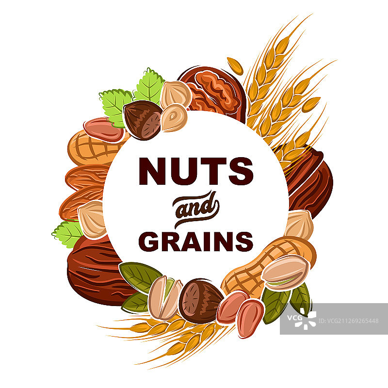 杏仁、花生、核桃、小麦、坚果、谷类食品图片素材