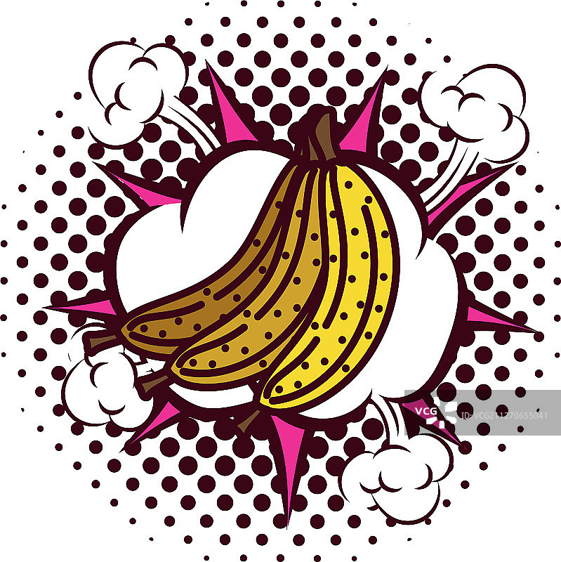 新鲜水果香蕉串流行艺术风格图片素材