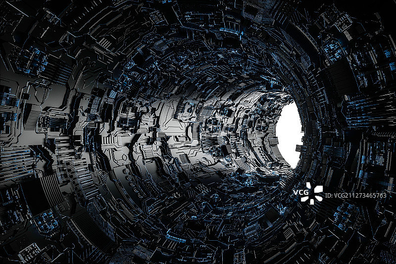 3D抽象时空隧道图片素材