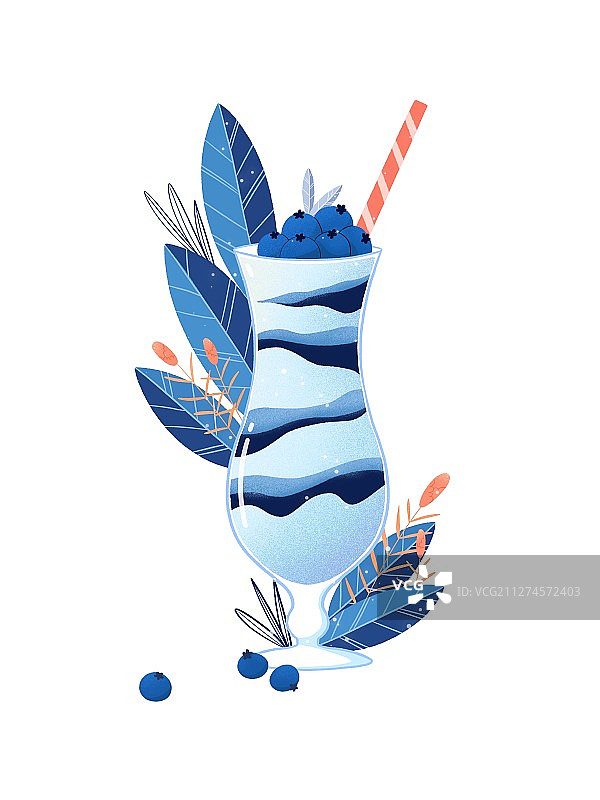 蓝莓饮品插画图片素材