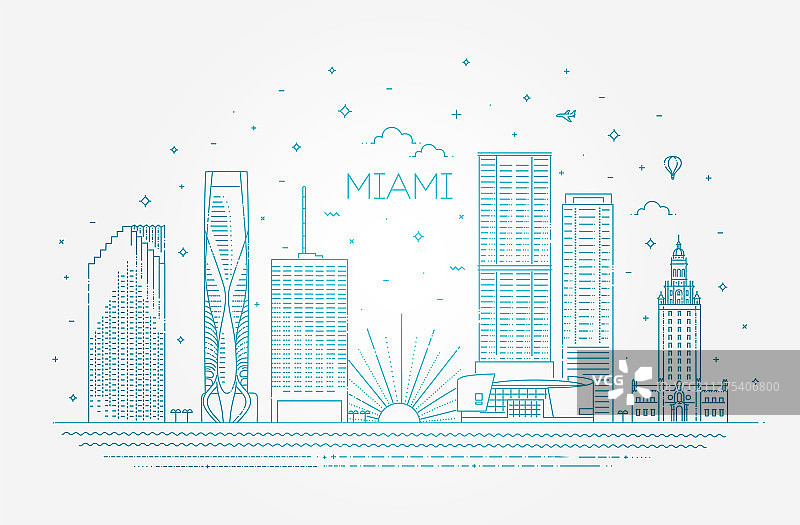 迈阿密城市天际线图片素材