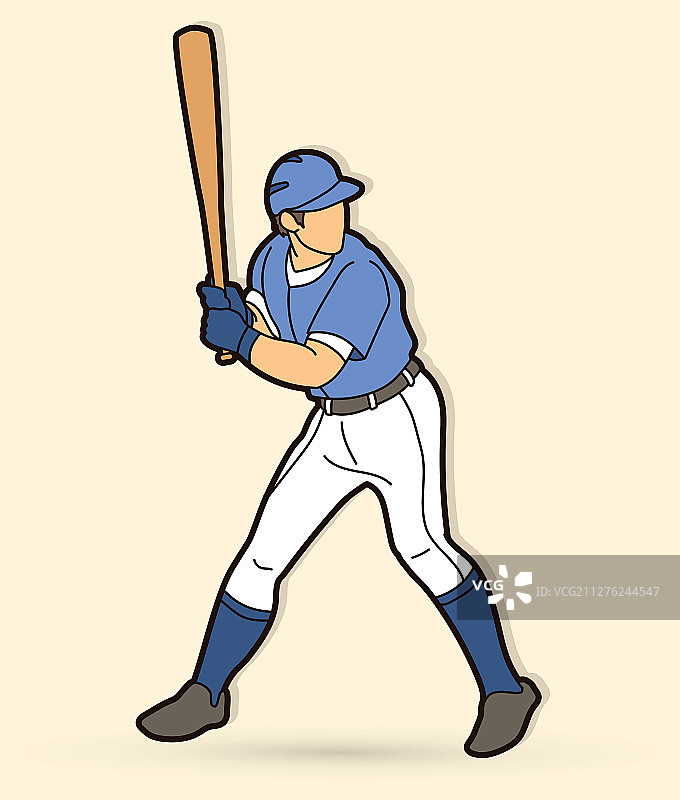 棒球运动员动作卡通运动图形图片素材