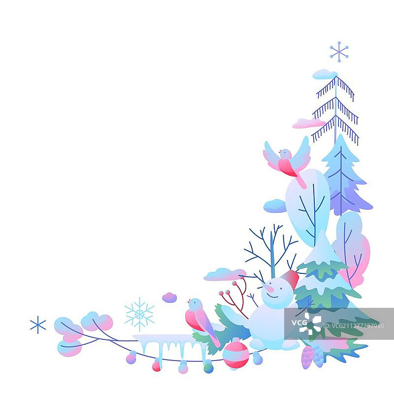 装饰角落与冬季项目。新年和圣诞节的物品…装饰角落与冬季项目。图片素材