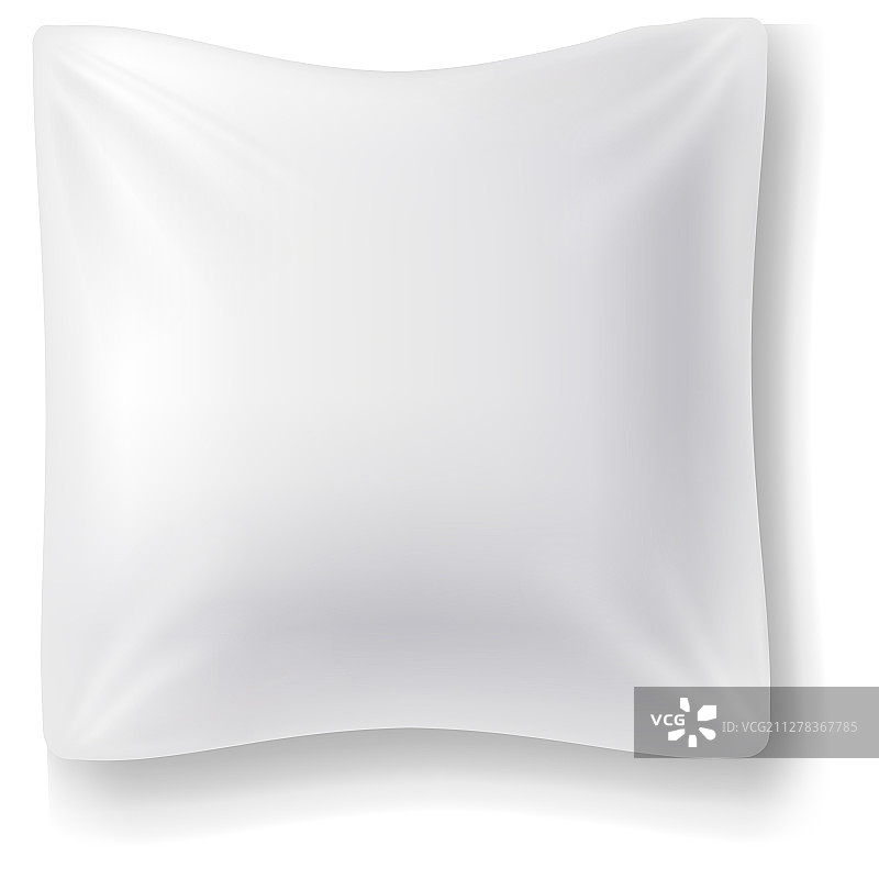 空白白色方形枕垫图片素材