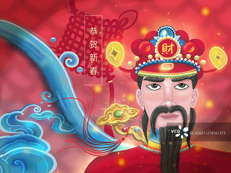 春节场景手绘人物插画2图片素材