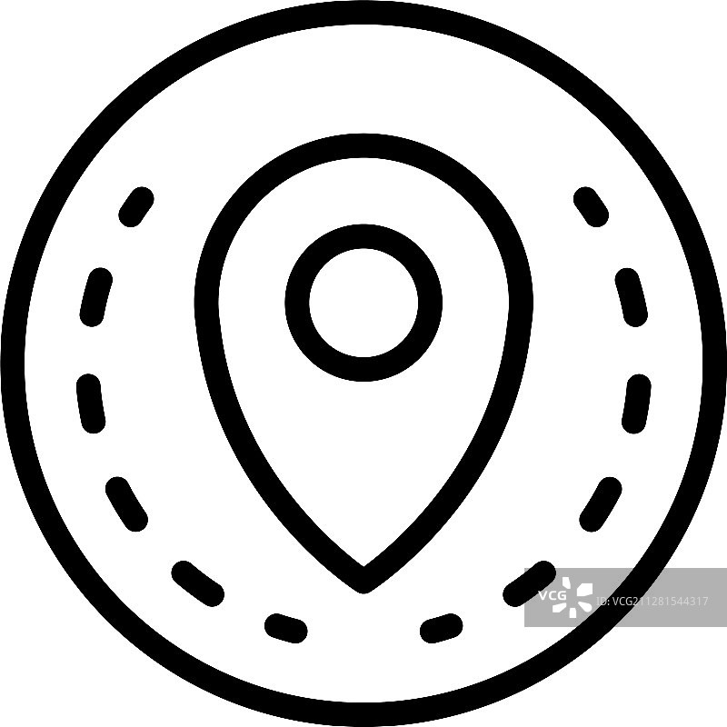 圆形定位引脚图标轮廓样式图片素材