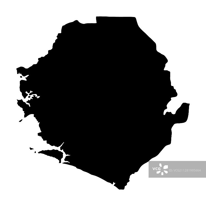 塞拉利昂地图轮廓孤立图片素材