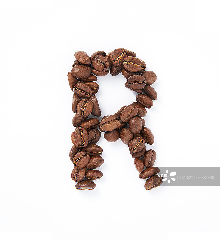 创意咖啡豆字母R图片素材