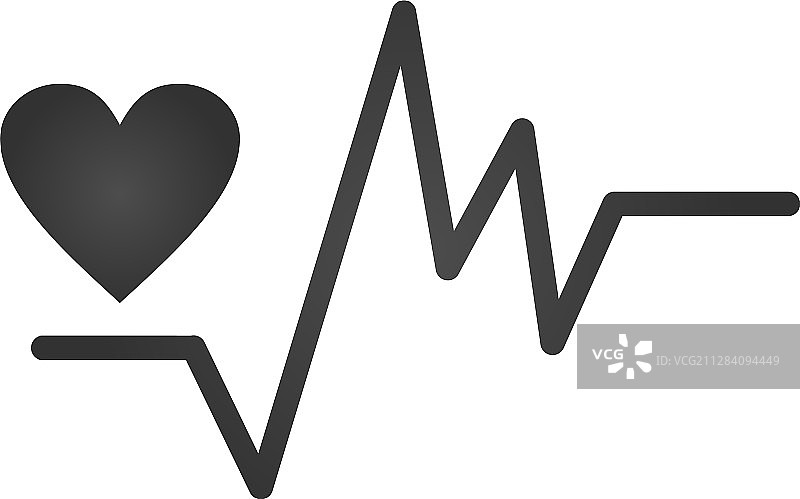 灰色不规则心跳和心脏图标心跳图片素材