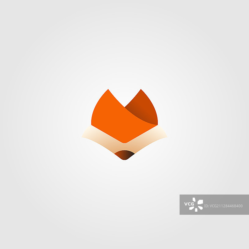简单的狐狸头标志图标设计图片素材