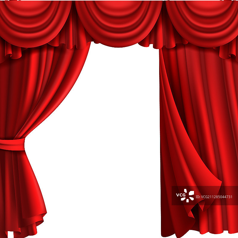 窗帘与幕布舞台剧场织物红色图片素材