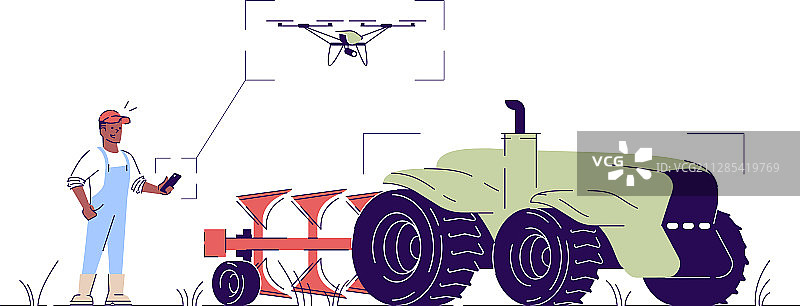 无人驾驶拖拉机平板智能农业图片素材