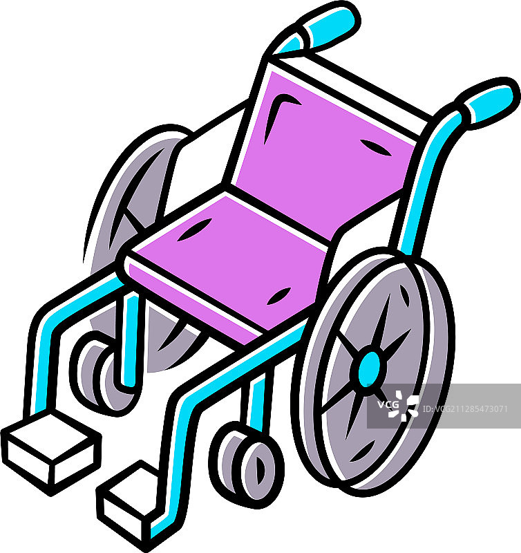 手动轮椅彩色图标轮椅移动性图片素材